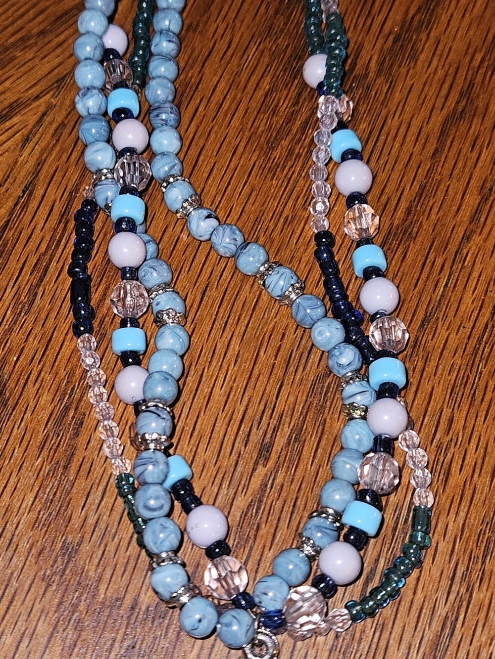 Multi-Strand Turquoise & Blue Beaded Women’s Necklace - Unbranded